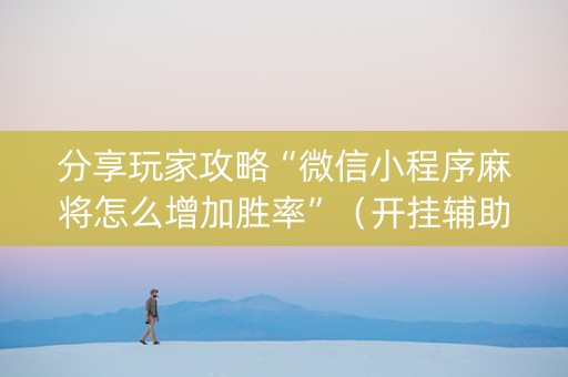 分享玩家攻略“微信小程序麻将怎么增加胜率”（开挂辅助插件)