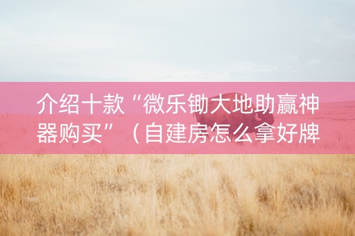 介绍十款“微乐锄大地助赢神器购买”（自建房怎么拿好牌)