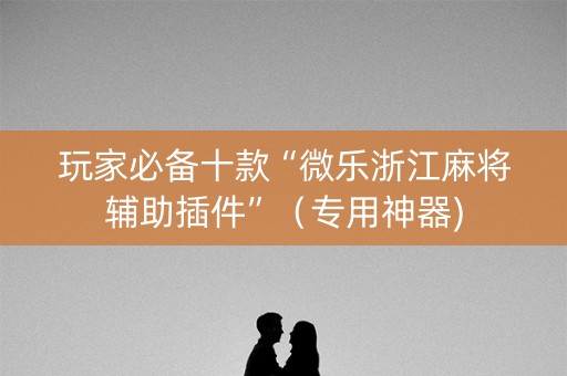 玩家必备十款“微乐浙江麻将辅助插件”（专用神器)