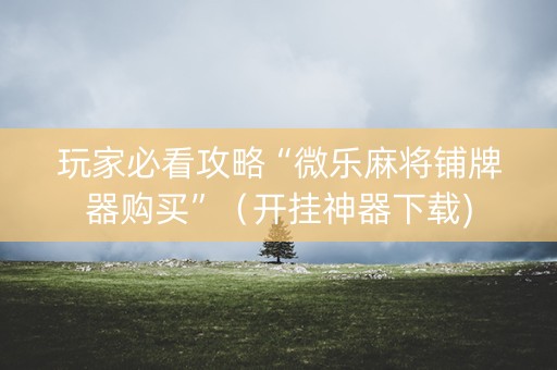 玩家必看攻略“微乐麻将铺牌器购买”（开挂神器下载)