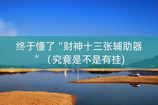 终于懂了“财神十三张辅助器”（究竟是不是有挂)