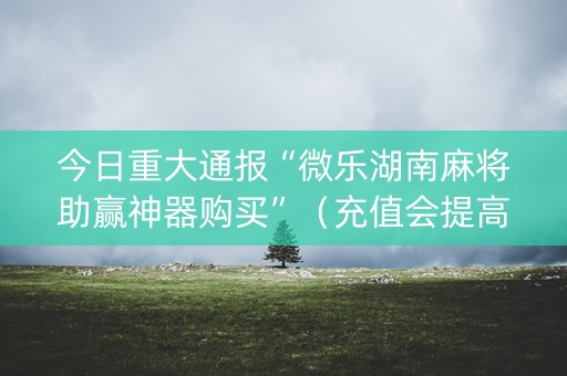 今日重大通报“微乐湖南麻将助赢神器购买”（充值会提高胜率么)