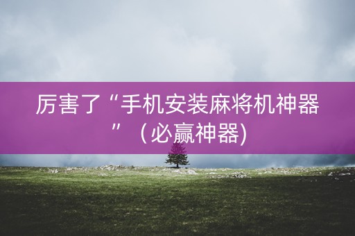 厉害了“手机安装麻将机神器”（必赢神器)