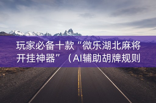 玩家必备十款“微乐湖北麻将开挂神器”（AI辅助胡牌规则)