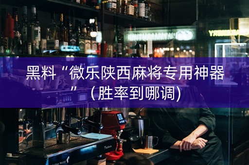 黑料“微乐陕西麻将专用神器”（胜率到哪调)