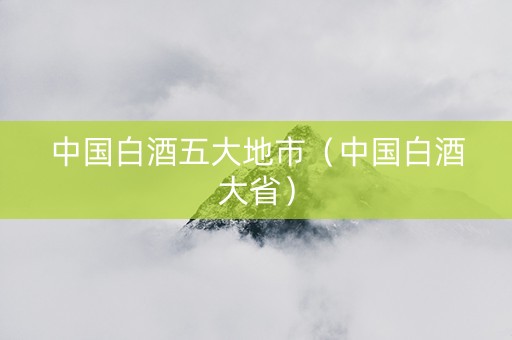 中国白酒五大地市（中国白酒大省）