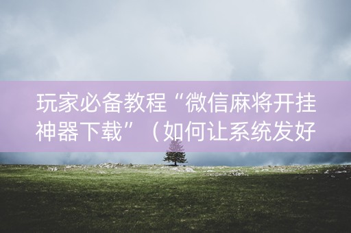 玩家必备教程“微信麻将开挂神器下载”（如何让系统发好牌)