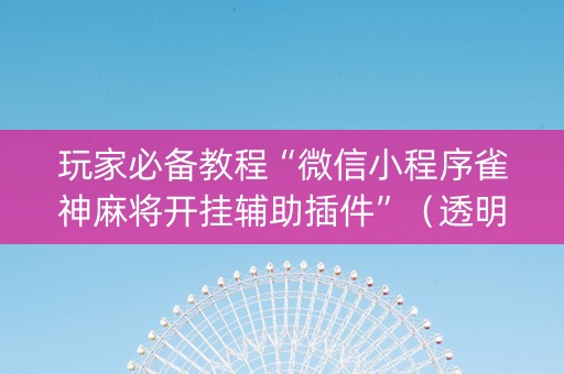 玩家必备教程“微信小程序雀神麻将开挂辅助插件”（透明器教程)