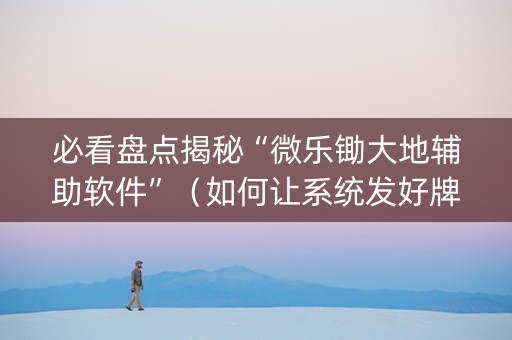 必看盘点揭秘“微乐锄大地辅助软件”（如何让系统发好牌)