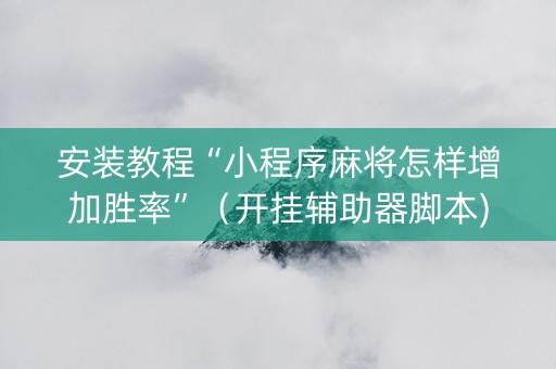 安装教程“小程序麻将怎样增加胜率”（开挂辅助器脚本)