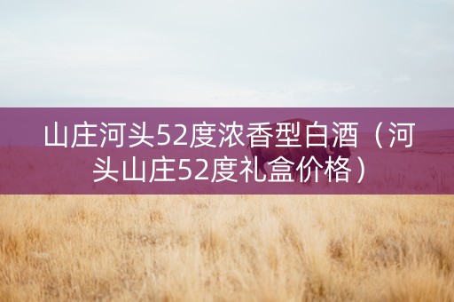山庄河头52度浓香型白酒（河头山庄52度礼盒价格）