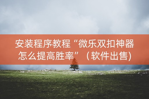 安装程序教程“微乐双扣神器怎么提高胜率”（软件出售)