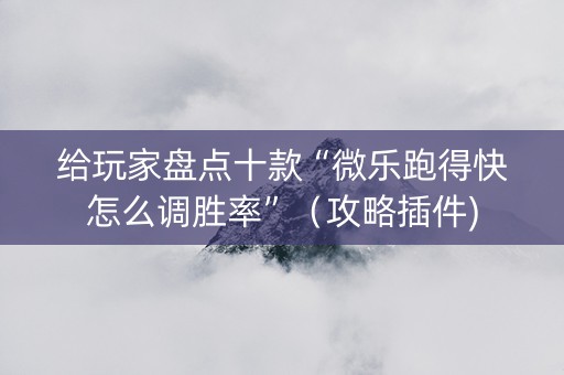 给玩家盘点十款“微乐跑得快怎么调胜率”（攻略插件)