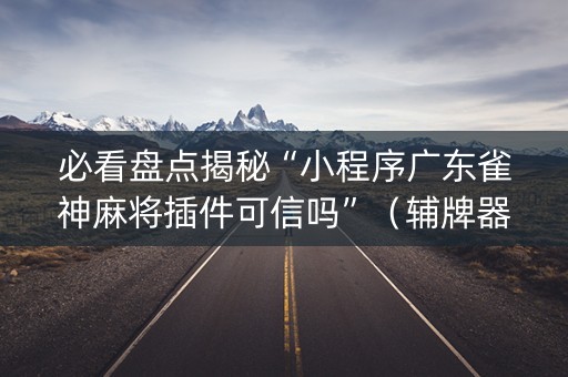 必看盘点揭秘“小程序广东雀神麻将插件可信吗”（辅牌器插件购买)