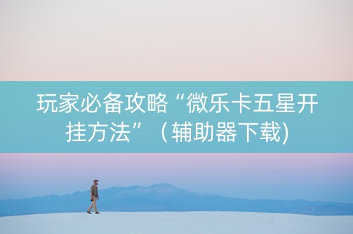 玩家必备攻略“微乐卡五星开挂方法”（辅助器下载)