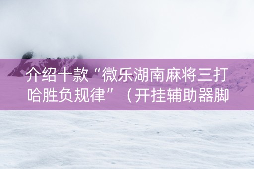 介绍十款“微乐湖南麻将三打哈胜负规律”（开挂辅助器脚本)