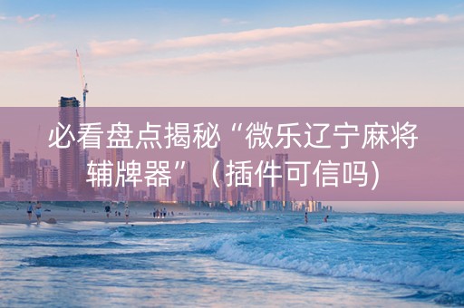 必看盘点揭秘“微乐辽宁麻将辅牌器”（插件可信吗)