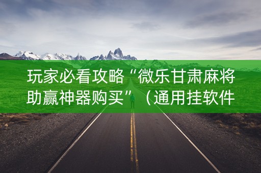 玩家必看攻略“微乐甘肃麻将助赢神器购买”（通用挂软件多少钱)