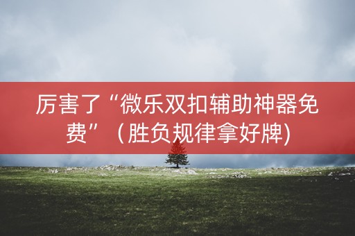 厉害了“微乐双扣辅助神器免费”（胜负规律拿好牌)