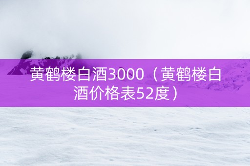 黄鹤楼白酒3000（黄鹤楼白酒价格表52度）