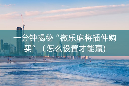 一分钟揭秘“微乐麻将插件购买”（怎么设置才能赢)