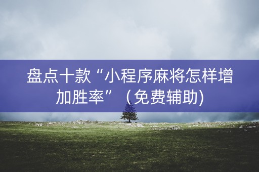 盘点十款“小程序麻将怎样增加胜率”（免费辅助)