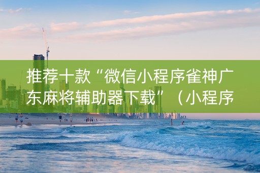 推荐十款“微信小程序雀神广东麻将辅助器下载”（小程序辅助软件)