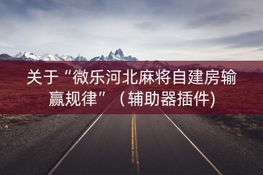 关于“微乐河北麻将自建房输赢规律”（辅助器插件)