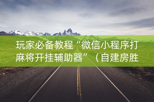 玩家必备教程“微信小程序打麻将开挂辅助器”（自建房胜负规律)