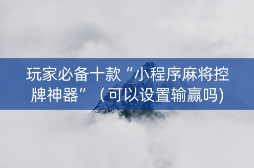 玩家必备十款“小程序麻将控牌神器”（可以设置输赢吗)