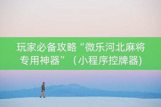 玩家必备攻略“微乐河北麻将专用神器”（小程序控牌器)