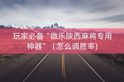 玩家必备“微乐陕西麻将专用神器”（怎么调胜率)