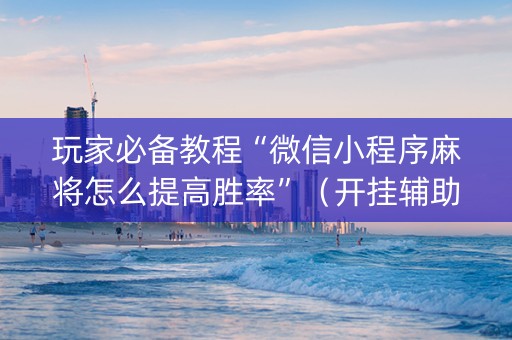 玩家必备教程“微信小程序麻将怎么提高胜率”（开挂辅助器脚本)