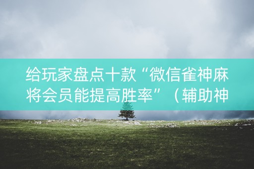 给玩家盘点十款“微信雀神麻将会员能提高胜率”（辅助神器免费)