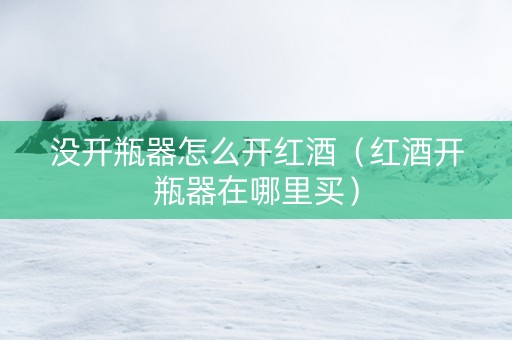 没开瓶器怎么开红酒（红酒开瓶器在哪里买）