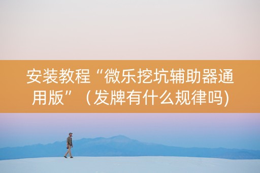 安装教程“微乐挖坑辅助器通用版”（发牌有什么规律吗)