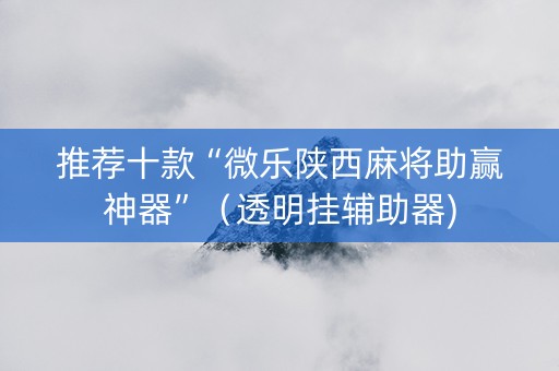 推荐十款“微乐陕西麻将助赢神器”（透明挂辅助器)