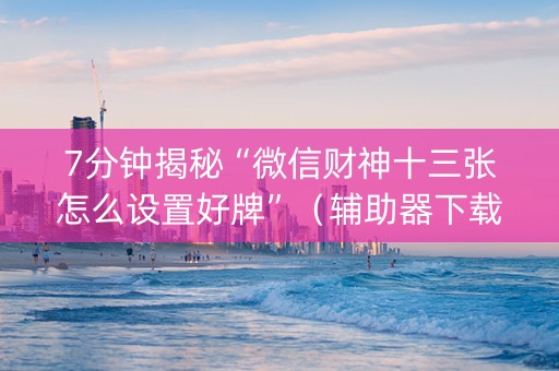 7分钟揭秘“微信财神十三张怎么设置好牌”（辅助器下载)