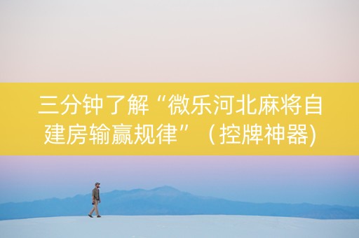 三分钟了解“微乐河北麻将自建房输赢规律”（控牌神器)