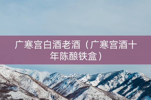 广寒宫白酒老酒（广寒宫酒十年陈酿铁盒）