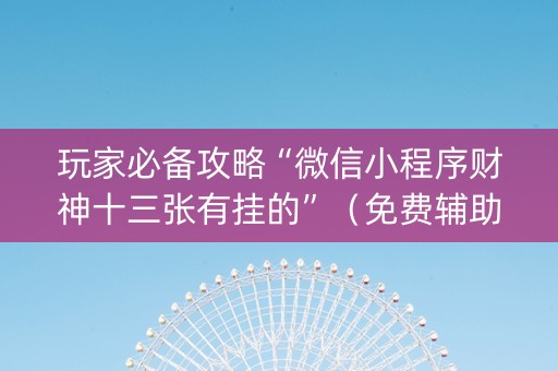 玩家必备攻略“微信小程序财神十三张有挂的”（免费辅助)
