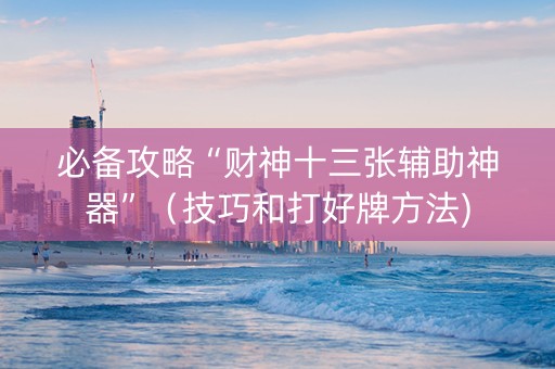 必备攻略“财神十三张辅助神器”（技巧和打好牌方法)