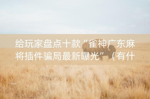 给玩家盘点十款“雀神广东麻将插件骗局最新曝光”（有什么诀窍)