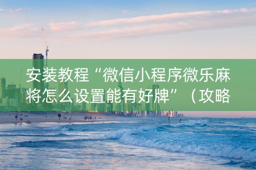 安装教程“微信小程序微乐麻将怎么设置能有好牌”（攻略插件)