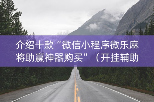 介绍十款“微信小程序微乐麻将助赢神器购买”（开挂辅助器脚本)
