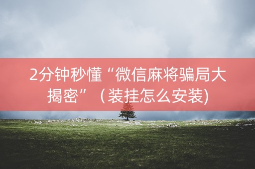 2分钟秒懂“微信麻将骗局大揭密”（装挂怎么安装)