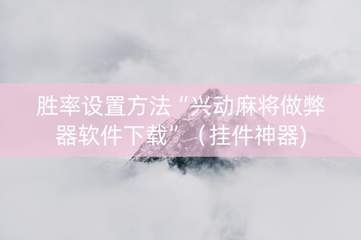 胜率设置方法“兴动麻将做弊器软件下载”（挂件神器)