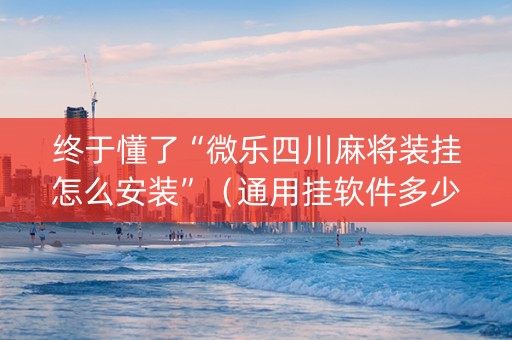 终于懂了“微乐四川麻将装挂怎么安装”（通用挂软件多少钱)