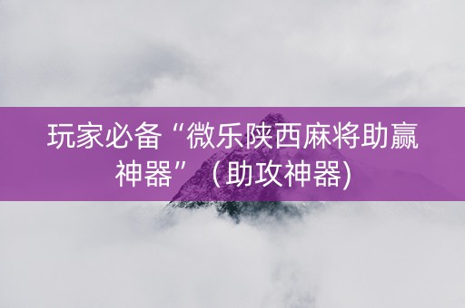 玩家必备“微乐陕西麻将助赢神器”（助攻神器)