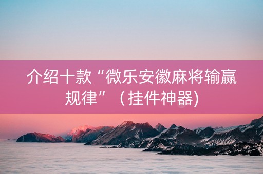 介绍十款“微乐安徽麻将输赢规律”（挂件神器)